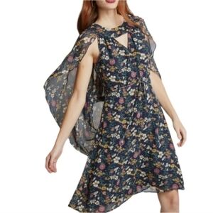 Modcloth Ising on the Cape Blue Floral Flowy Mini Dress Prairie Party Birthday